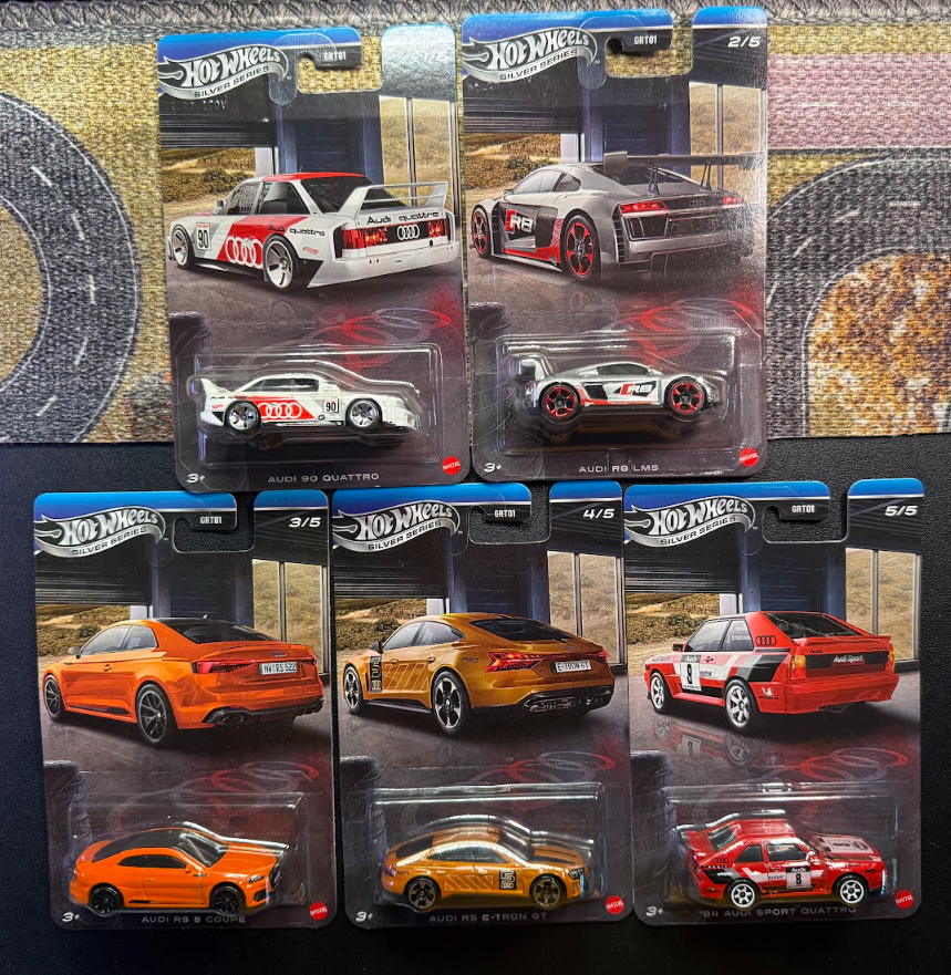 Hot Wheels Silver Series Audi - Complete Set of 5