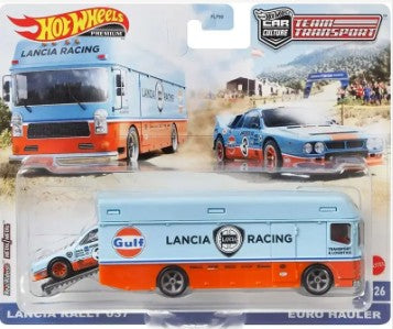 Hot Wheels Premium Car Team Transport Lancia Rally 037 & Euro Hauler #26