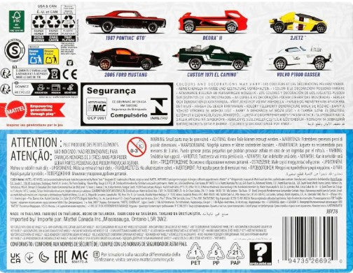 Hot Wheels Silver Series 6 Pack 2025 Legends Tour (Pontiac, Deora, 2Jetz, Mustang, El Camino, Volvo)