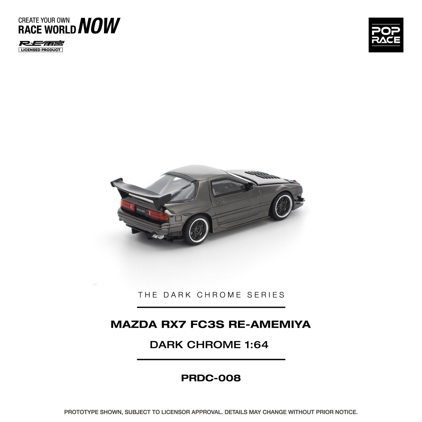 [PRE-ORDER] Pop Race Mazda RX7 (FC3S) Re-Amemiya - Dark Chrome