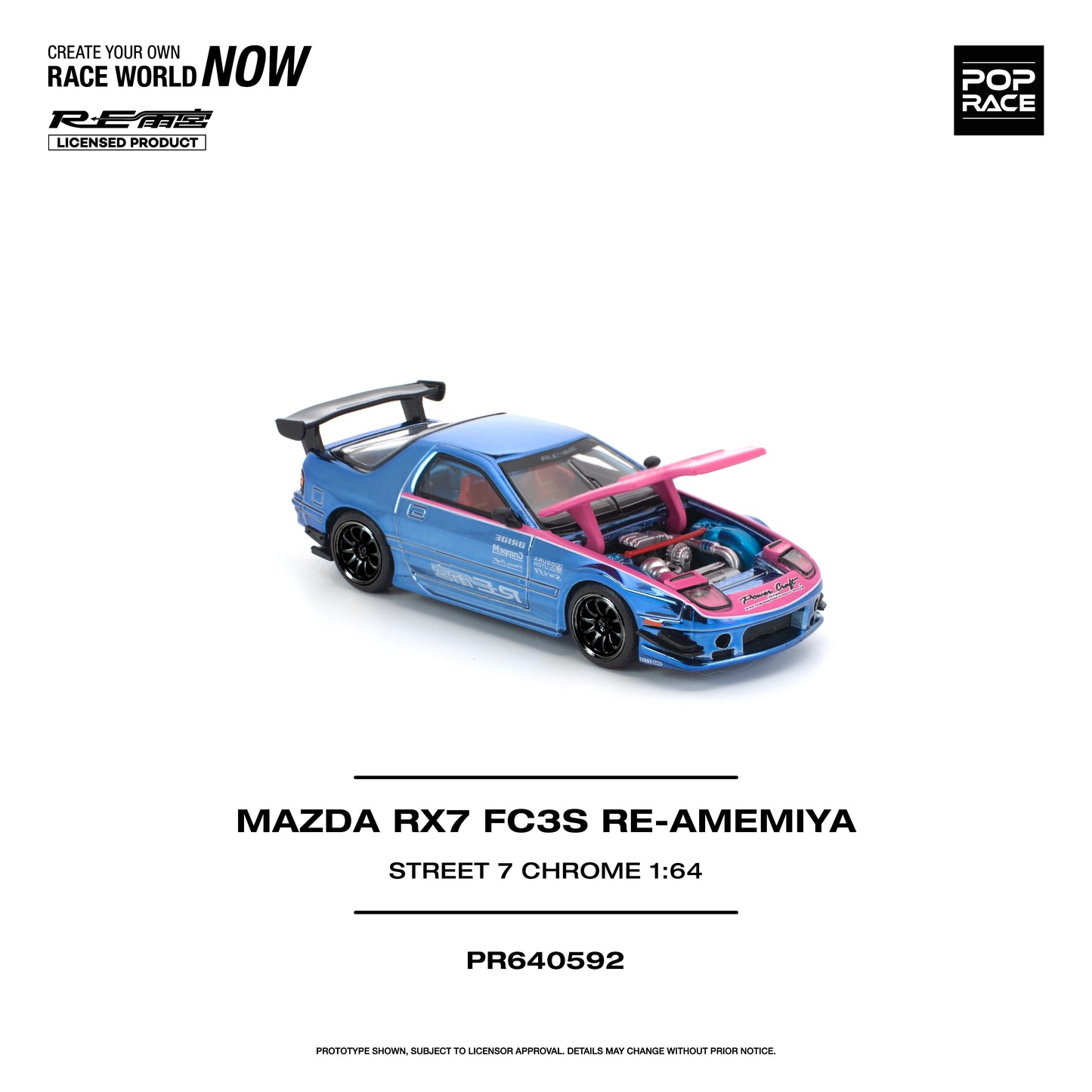 [PRE-ORDER] Pop Race Mazda RX7 (FC3S) RE-AMEMIYA - Street7 Chrome