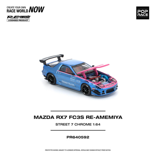 [PRE-ORDER] Pop Race Mazda RX7 (FC3S) RE-AMEMIYA - Street7 Chrome