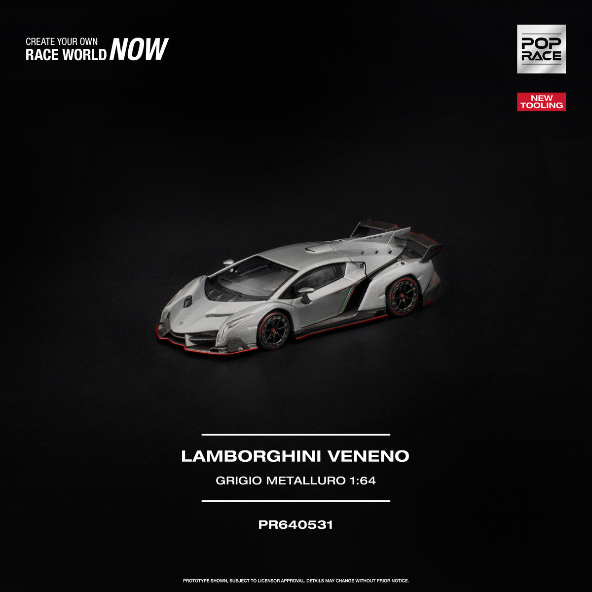 [PRE-ORDER] Pop Race Lamborghini Veneno - Grigio Metalluro