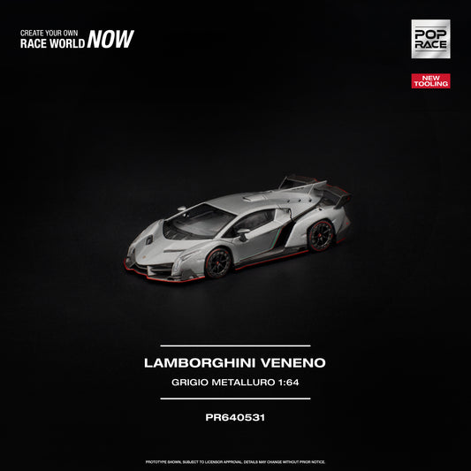 [PRE-ORDER] Pop Race Lamborghini Veneno - Grigio Metalluro