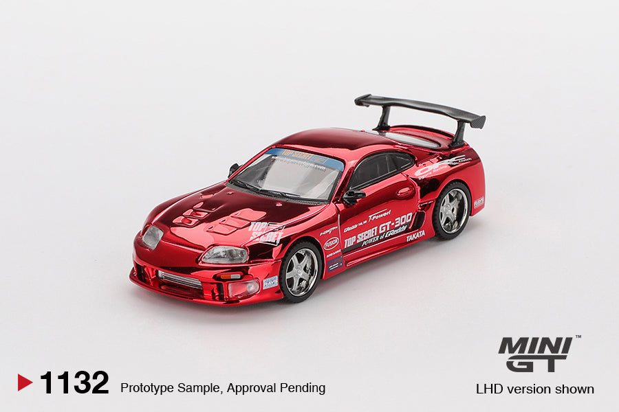 Mini GT #1132 Toyota Supra (A80) Top Secret GT-300 Top Secret - Red Chrome