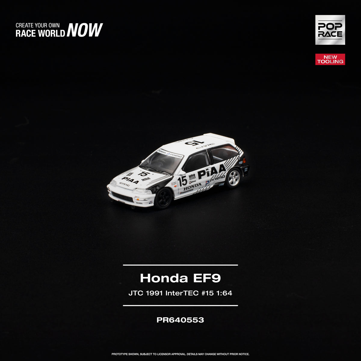 [PRE-ORDER] Pop Race Honda Civic (EF9) - #15 JTC 1991 InterTEC