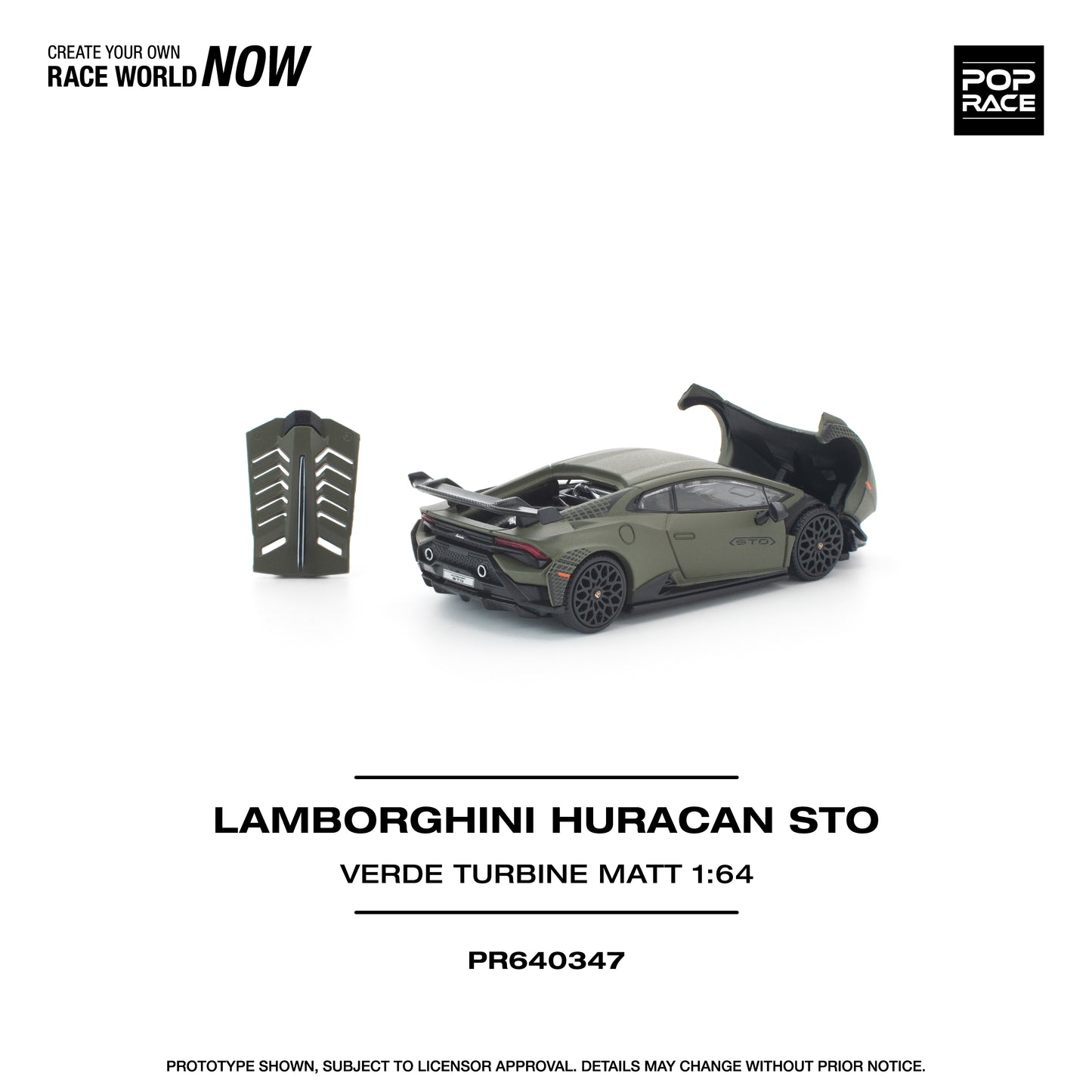 [PRE-ORDER] Pop Race Lamborghini Huracan STO - Verde Turbine Matt
