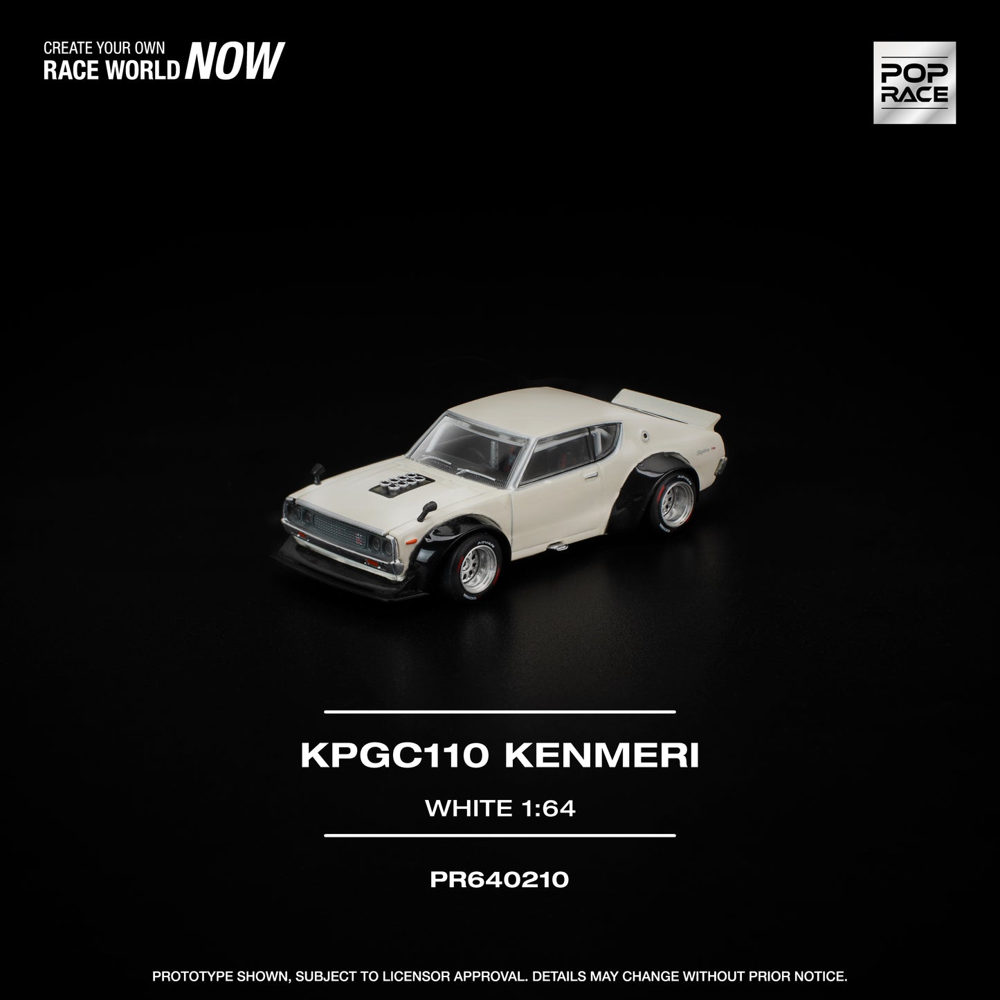 [PRE-ORDER] Pop Race KPGC100 Kenmeri - White