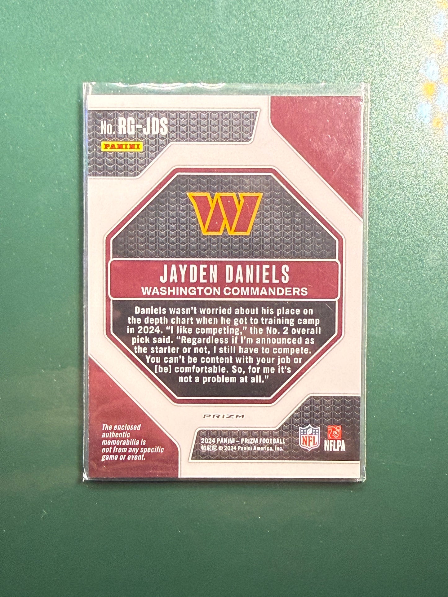 2024 Panini Prizm Jayden Daniels Patch #RG-JDS