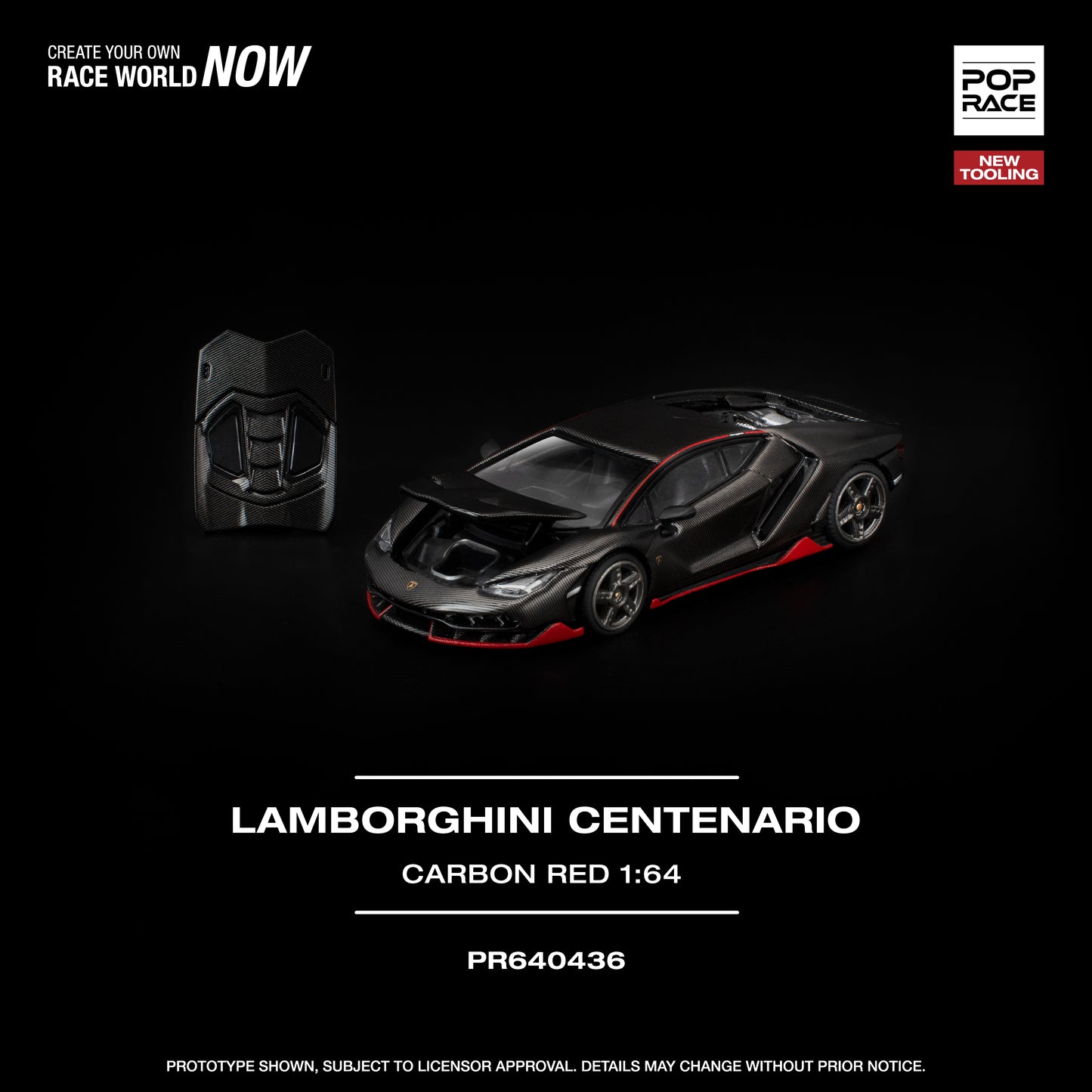 [PRE-ORDER] Pop Race Lamborghini Centenario - Carbon/Red