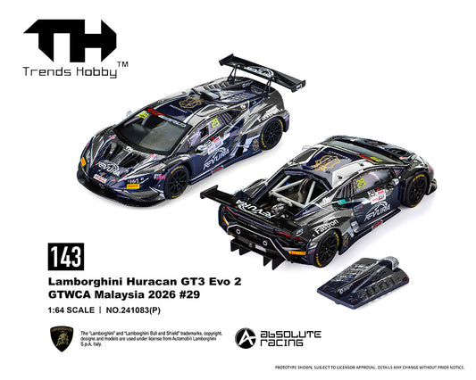 [PRE-ORDER] Trends Hobby Lamborghini Huracan GT3 EVO – GTWCA Malaysia 2026 #29