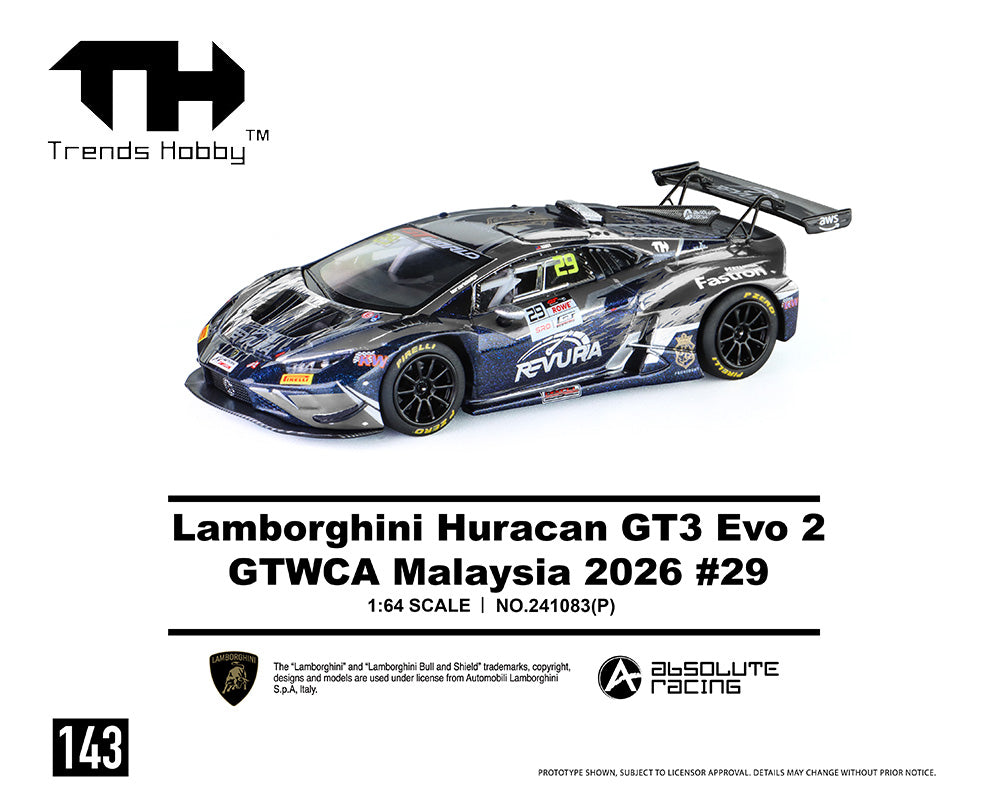 [PRE-ORDER] Trends Hobby Lamborghini Huracan GT3 EVO – GTWCA Malaysia 2026 #29