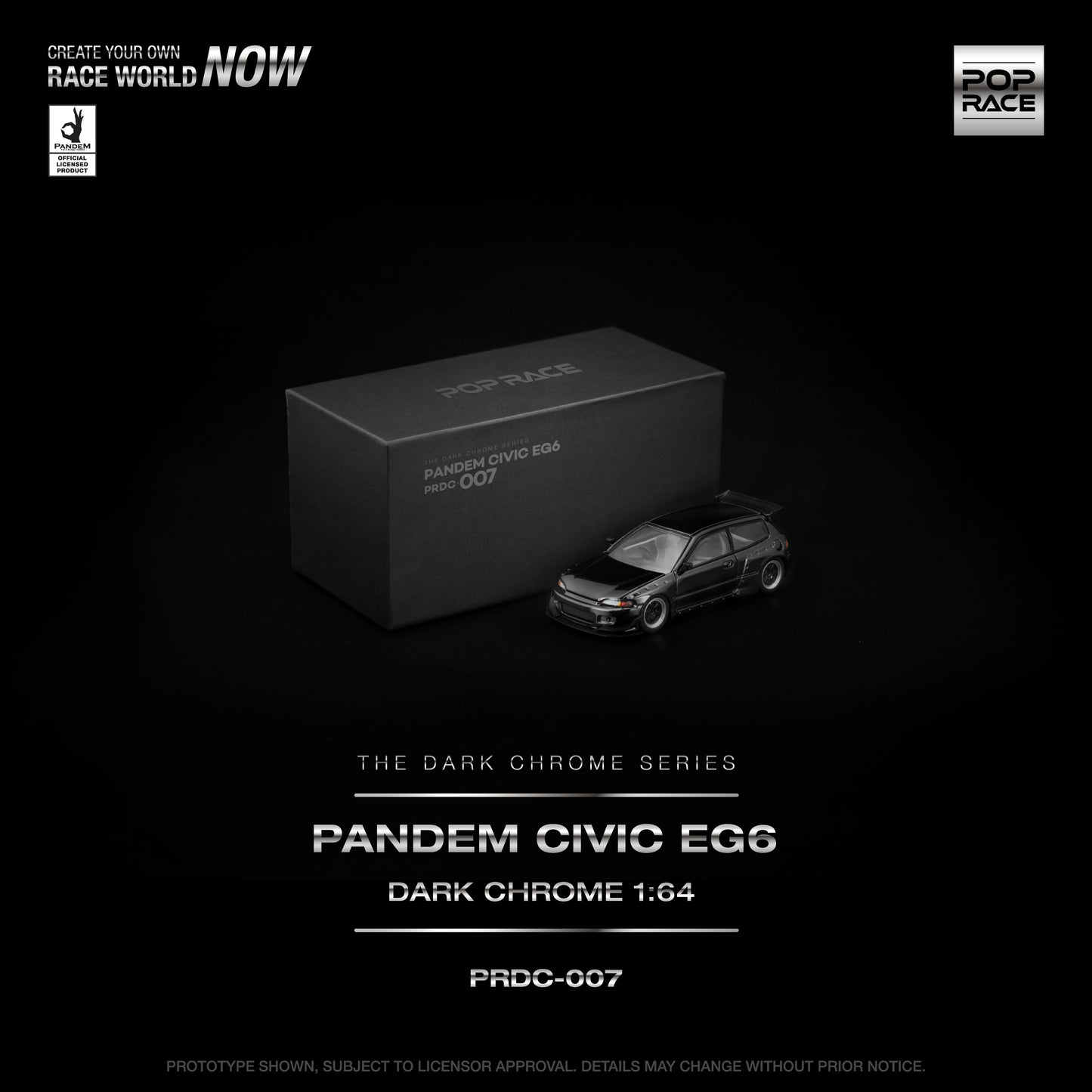 [PRE-ORDER] Pop Race Pandem Civic EG6 - Dark Chrome