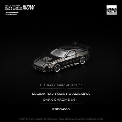 [PRE-ORDER] Pop Race Mazda RX7 (FC3S) Re-Amemiya - Dark Chrome