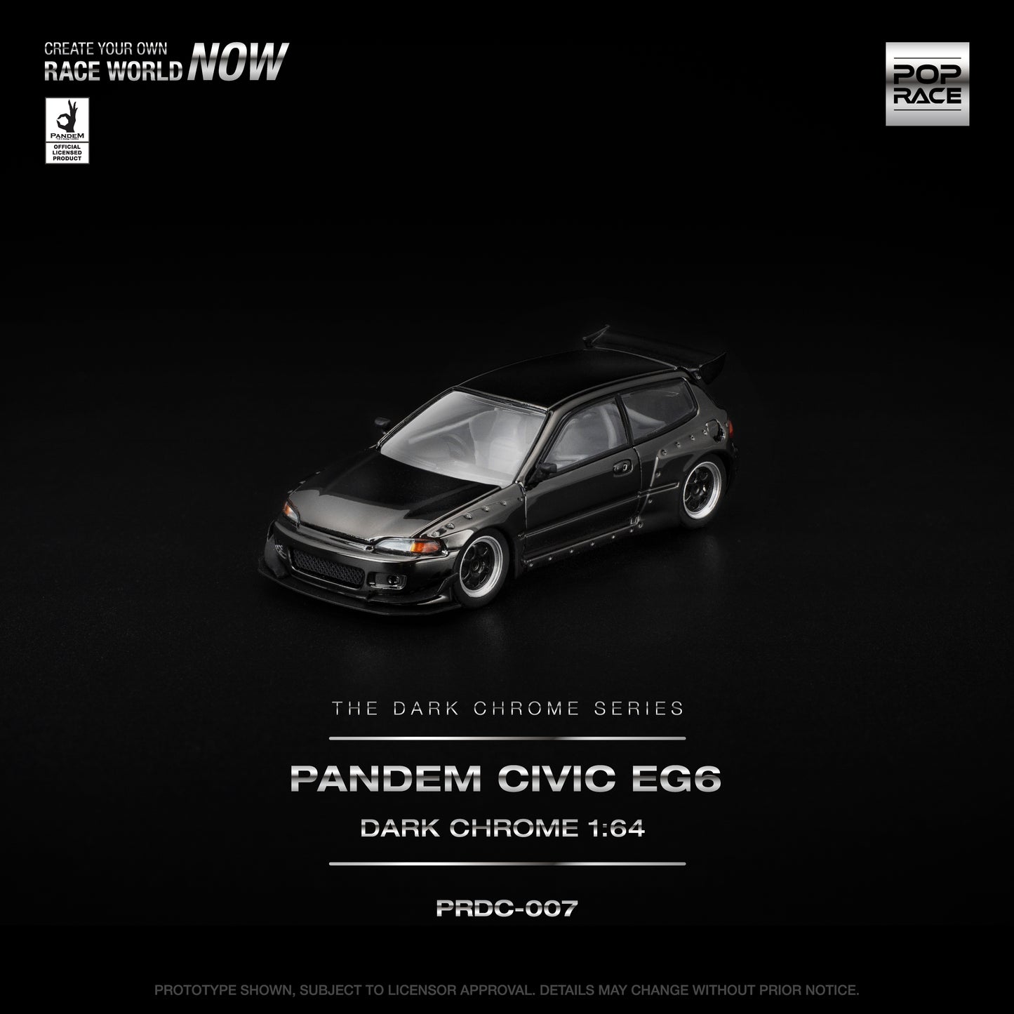 [PRE-ORDER] Pop Race Pandem Civic EG6 - Dark Chrome