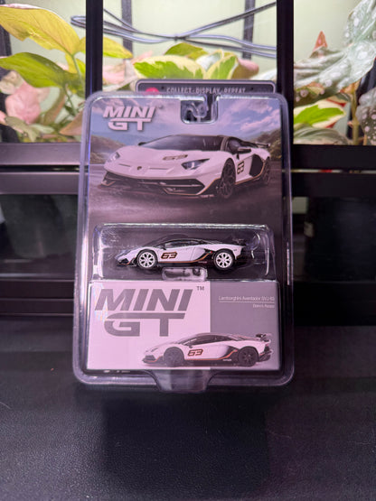 [CHASE] Mini GT #842 Lamborghini Aventador SVJ 63 - Bianco Asopo