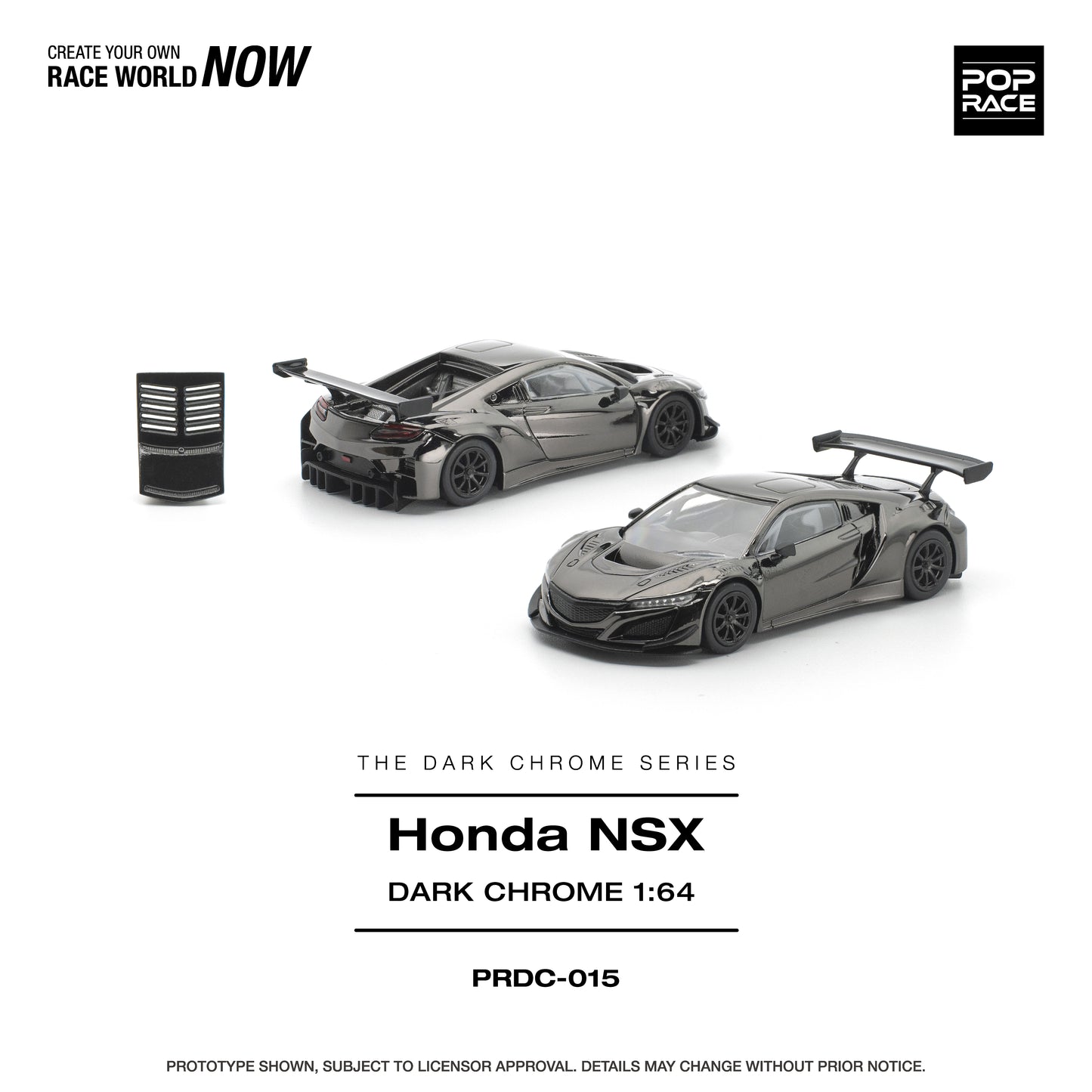 [PRE-ORDER] Pop Race Honda NSX GT3 EV022 - Dark Chrome