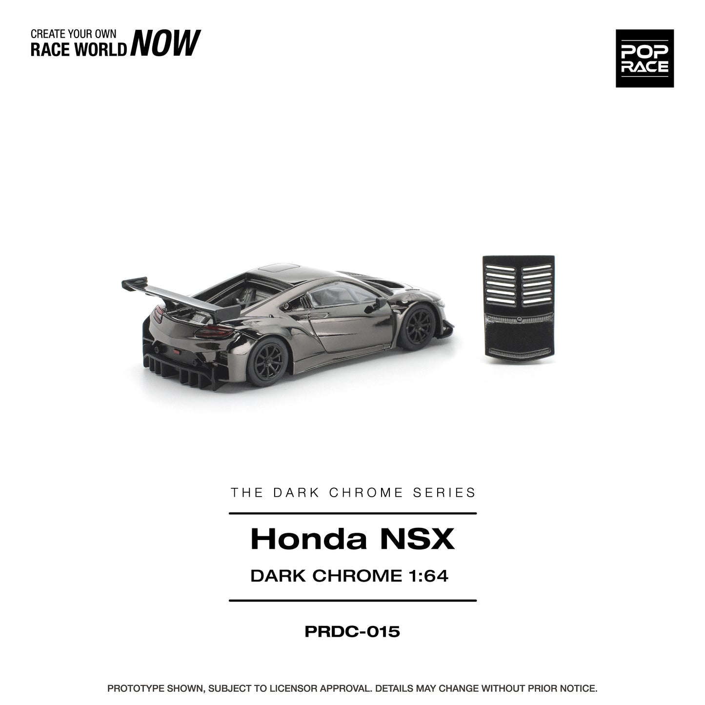 [PRE-ORDER] Pop Race Honda NSX GT3 EV022 - Dark Chrome