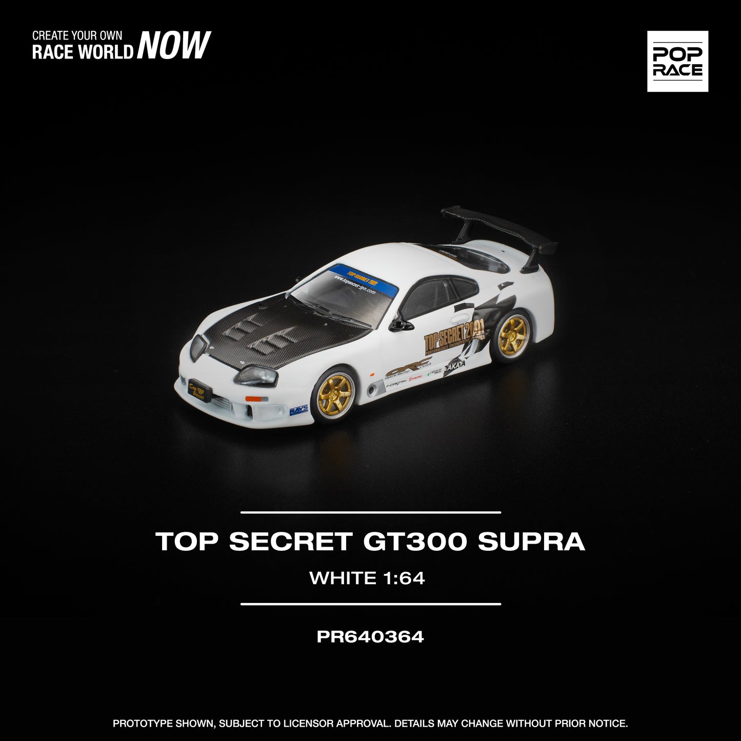 [PRE-ORDER] Pop Race Top Secret GT300 Supra - White