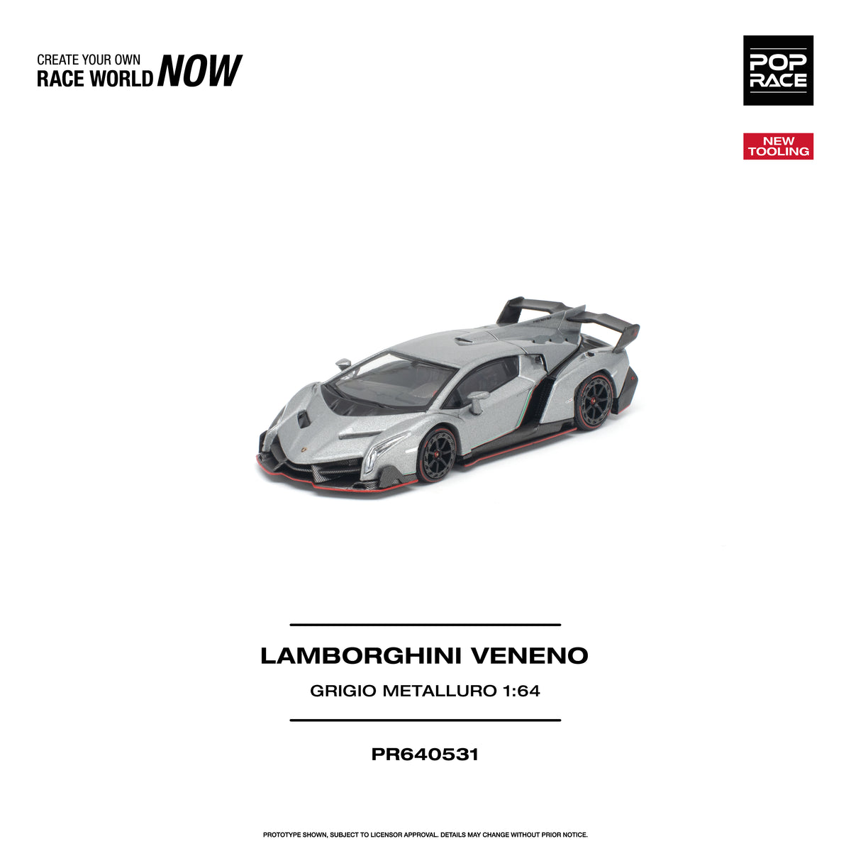 [PRE-ORDER] Pop Race Lamborghini Veneno - Grigio Metalluro