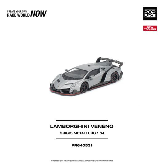 [PRE-ORDER] Pop Race Lamborghini Veneno - Grigio Metalluro