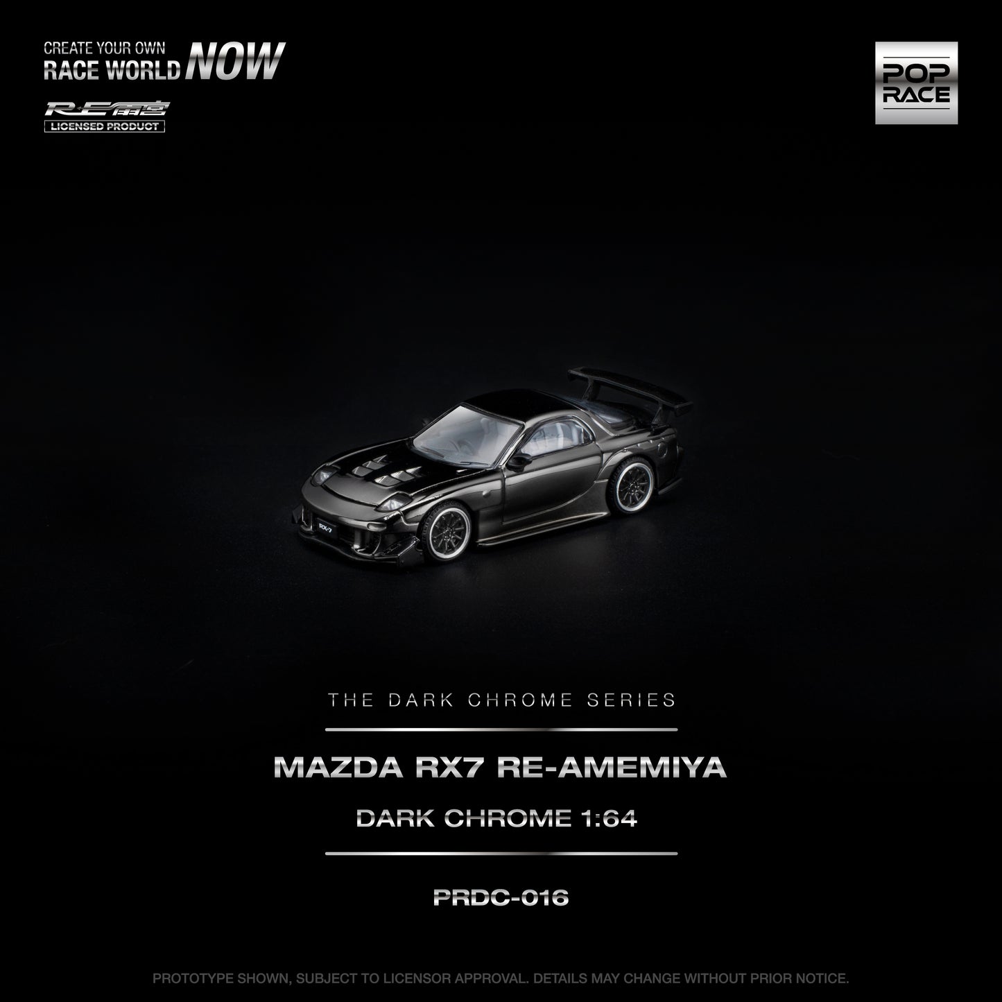 [PRE-ORDER] Pop Race Mazda RX-7 RE-AMEMIYA - Dark Chrome