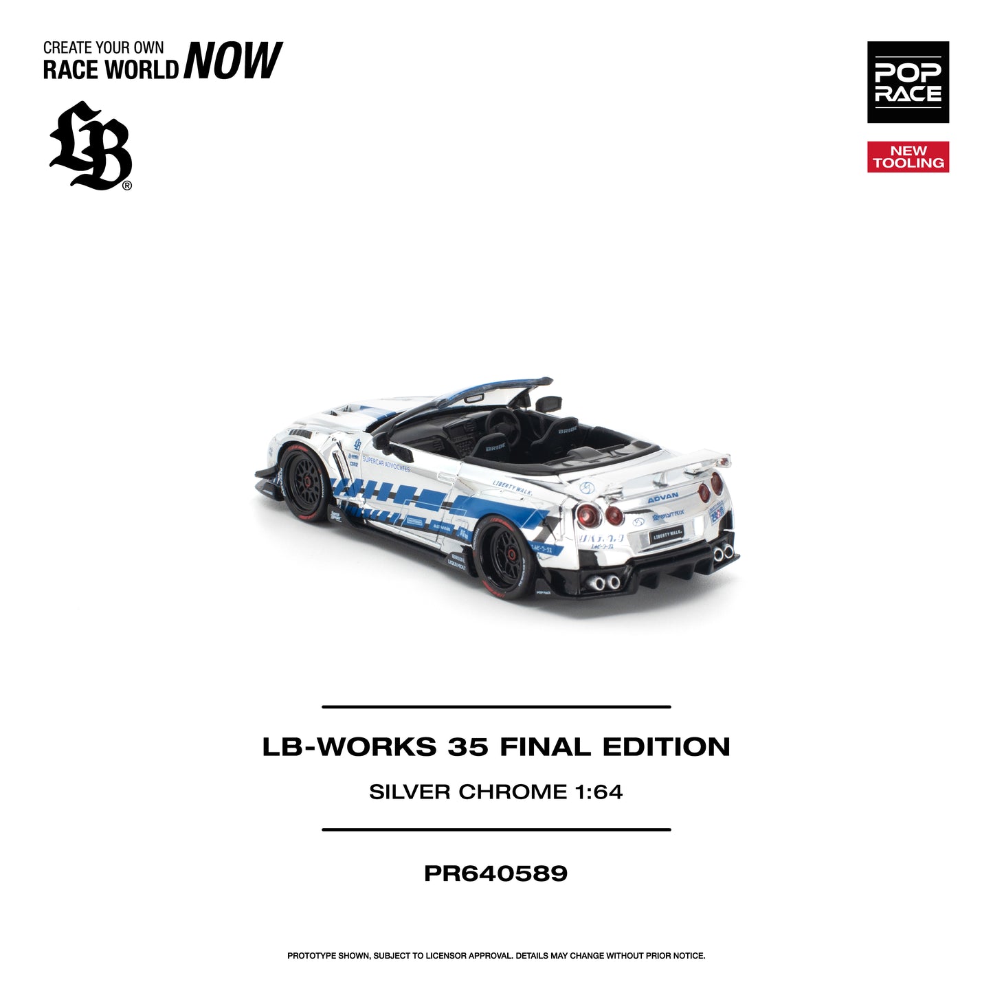 [PRE-ORDER] Pop Race LB-Works 35 Final Edition - Silver Chrome