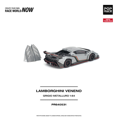 [PRE-ORDER] Pop Race Lamborghini Veneno - Grigio Metalluro