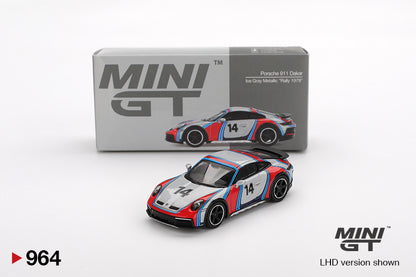 Mini GT #964 Porsche 911 Dakar “Rally 1974” - Ice Grey Metallic