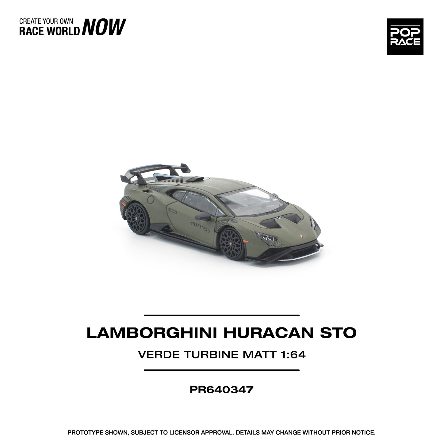 [PRE-ORDER] Pop Race Lamborghini Huracan STO - Verde Turbine Matt