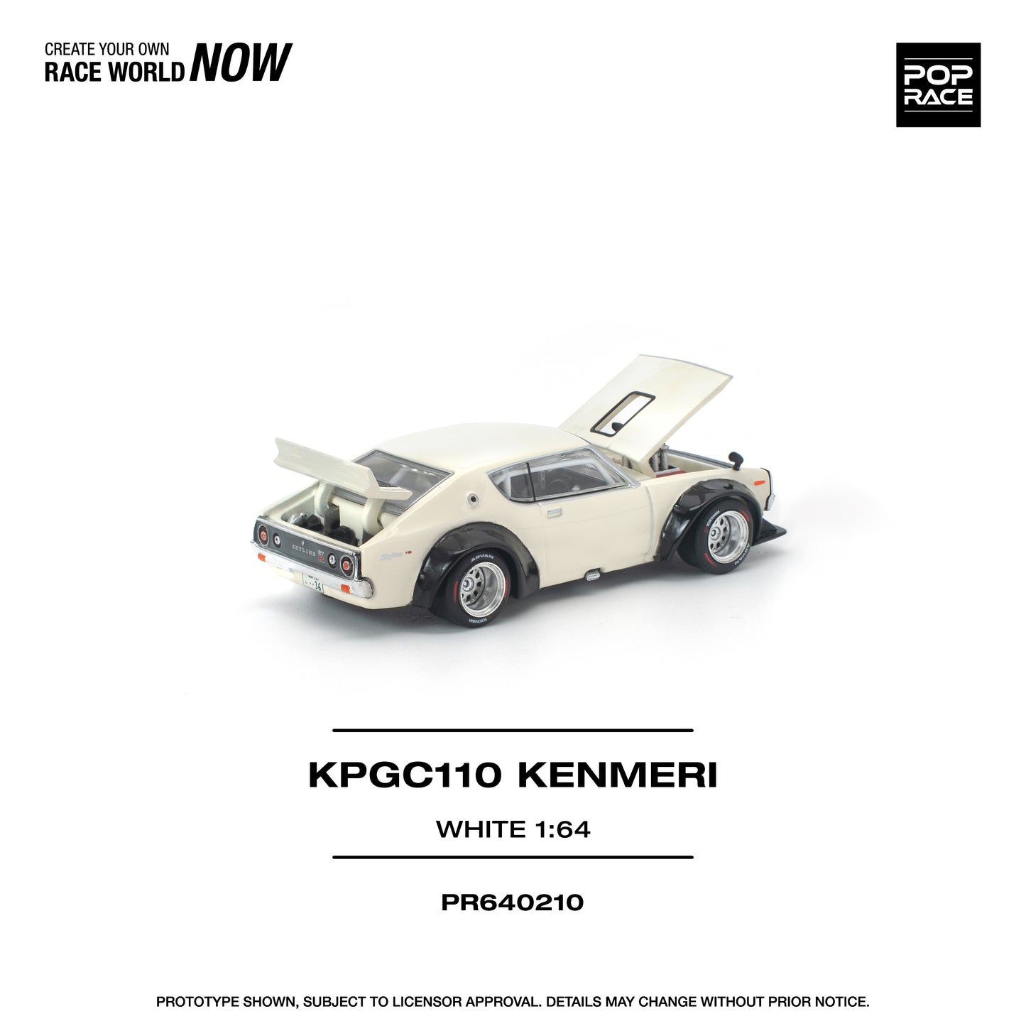 [PRE-ORDER] Pop Race KPGC100 Kenmeri - White