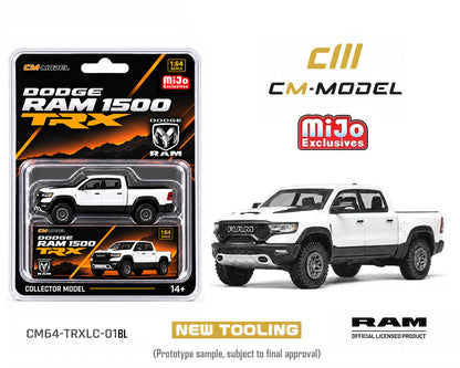 [PRE-ORDER] CM Model 2024 Dodge Ram 1500 TRX 6.2L Supercharged V8 – Final Edition Stellantis Diamond – White Crystal Pearl