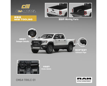 [PRE-ORDER] CM Model 2024 Dodge Ram 1500 TRX 6.2L Supercharged V8 – Final Edition Stellantis Diamond – White Crystal Pearl