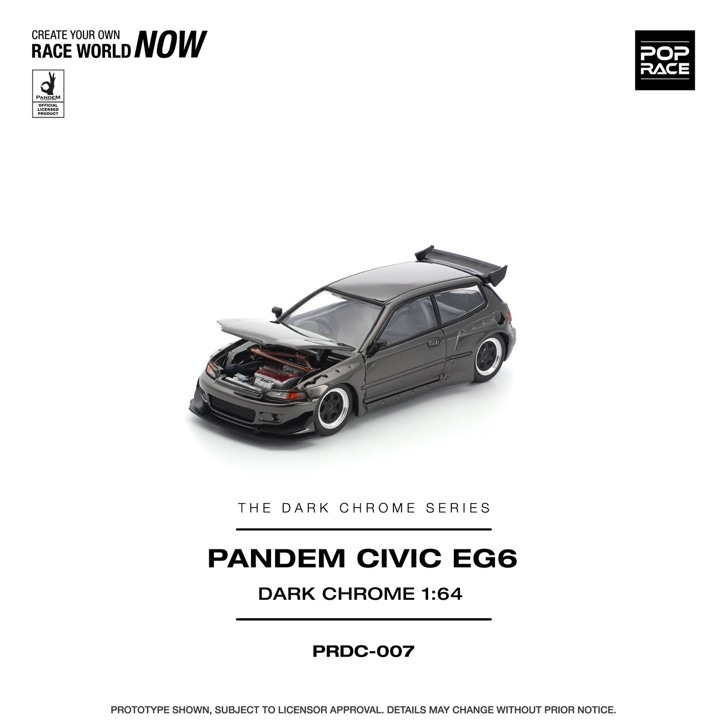 [PRE-ORDER] Pop Race Pandem Civic EG6 - Dark Chrome