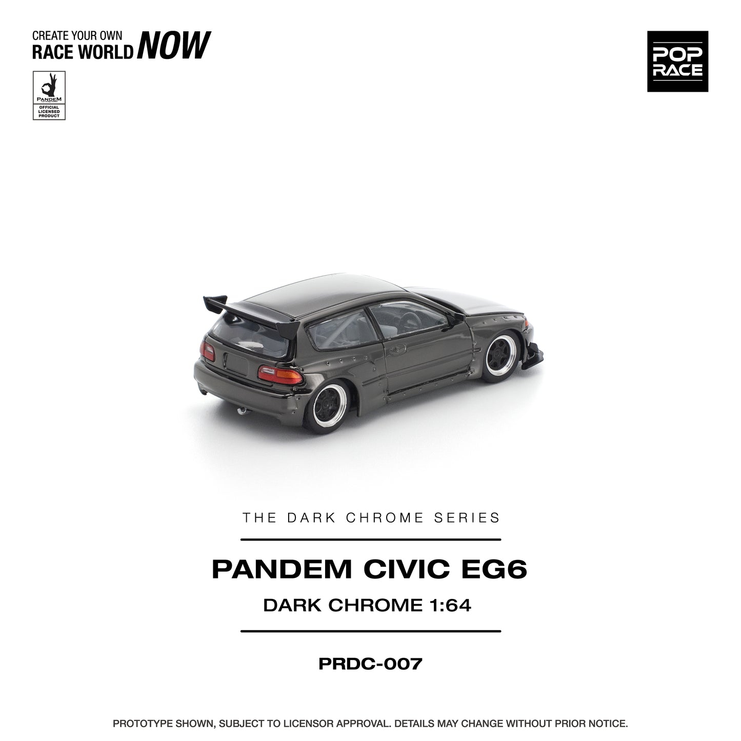 [PRE-ORDER] Pop Race Pandem Civic EG6 - Dark Chrome