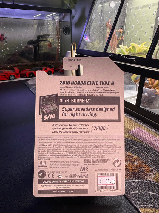 Hot Wheels Nightburnerz 2018 Honda Civic Type R 171/250