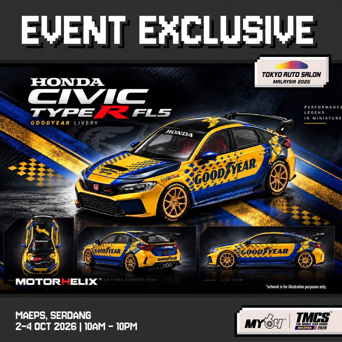 [PRE-ORDER] MOTORHELIX Honda Civic Type R RL5 - Goodyear
