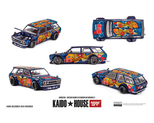 [PRE-ORDER] Kaido House x Mini GT Datsun KAIDO 510 Wagon Koi V1 - Blue