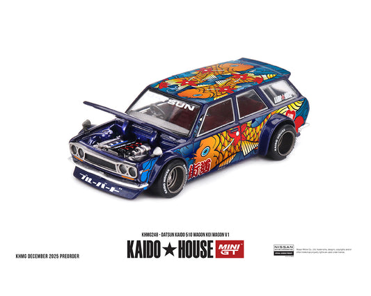 [PRE-ORDER] Kaido House x Mini GT Datsun KAIDO 510 Wagon Koi V1 - Blue