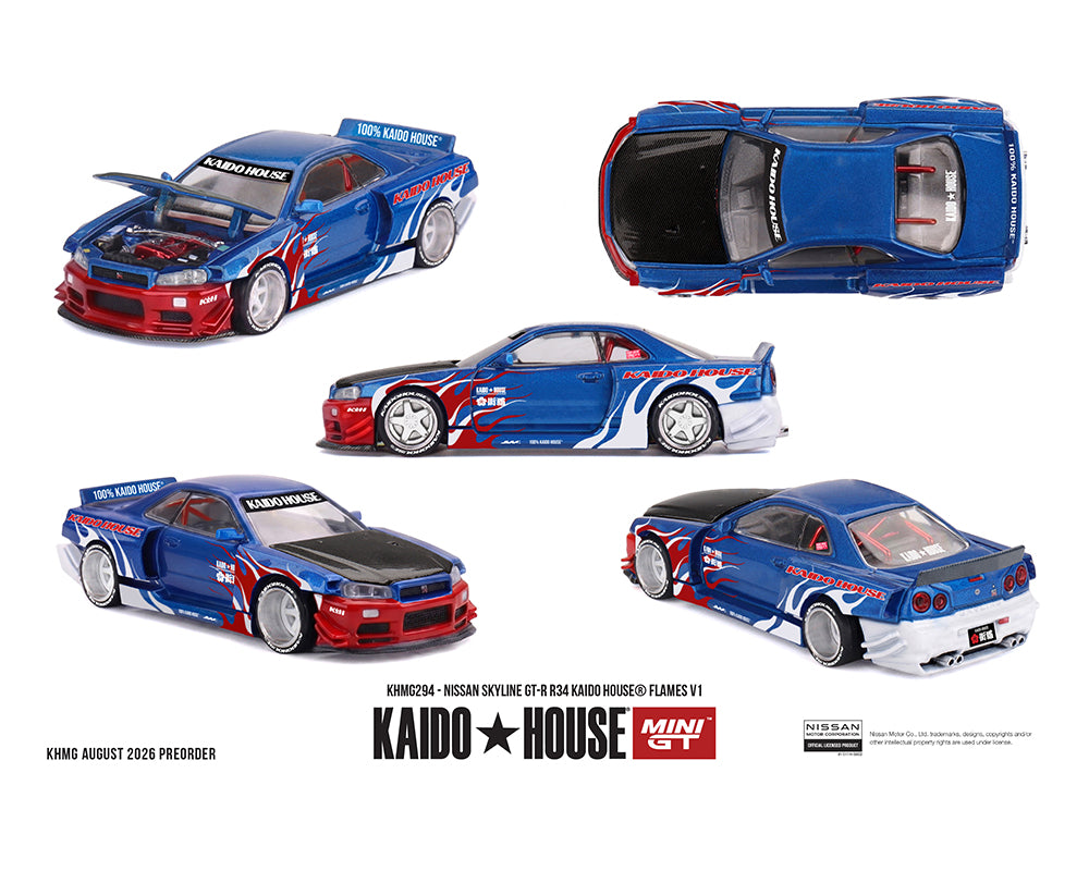[PRE-ORDER] Kaido House x Mini GT Nissan Skyline GT-R R34 Kaido House Flames V1