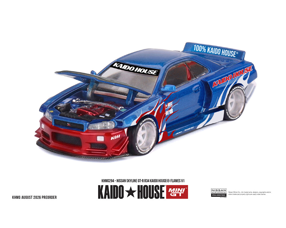 [PRE-ORDER] Kaido House x Mini GT Nissan Skyline GT-R R34 Kaido House Flames V1
