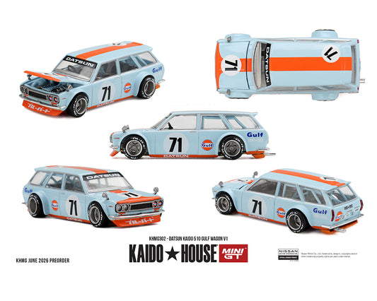 [PRE-ORDER] Kaido House x Mini GT Datsun KAIDO 510 GULF Wagon V1