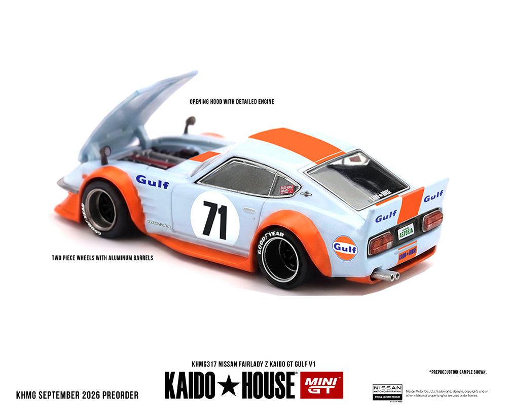 [PRE-ORDER] Kaido House x Mini GT Nissan Fairlady Z Kaido GT GULF V1 – Blue