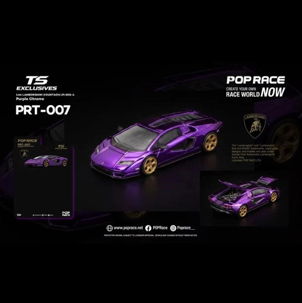 [PRE-ORDER] Pop Race x TS Exclusives Lamborghini Countach LPI 800-4 - Purple Chrome
