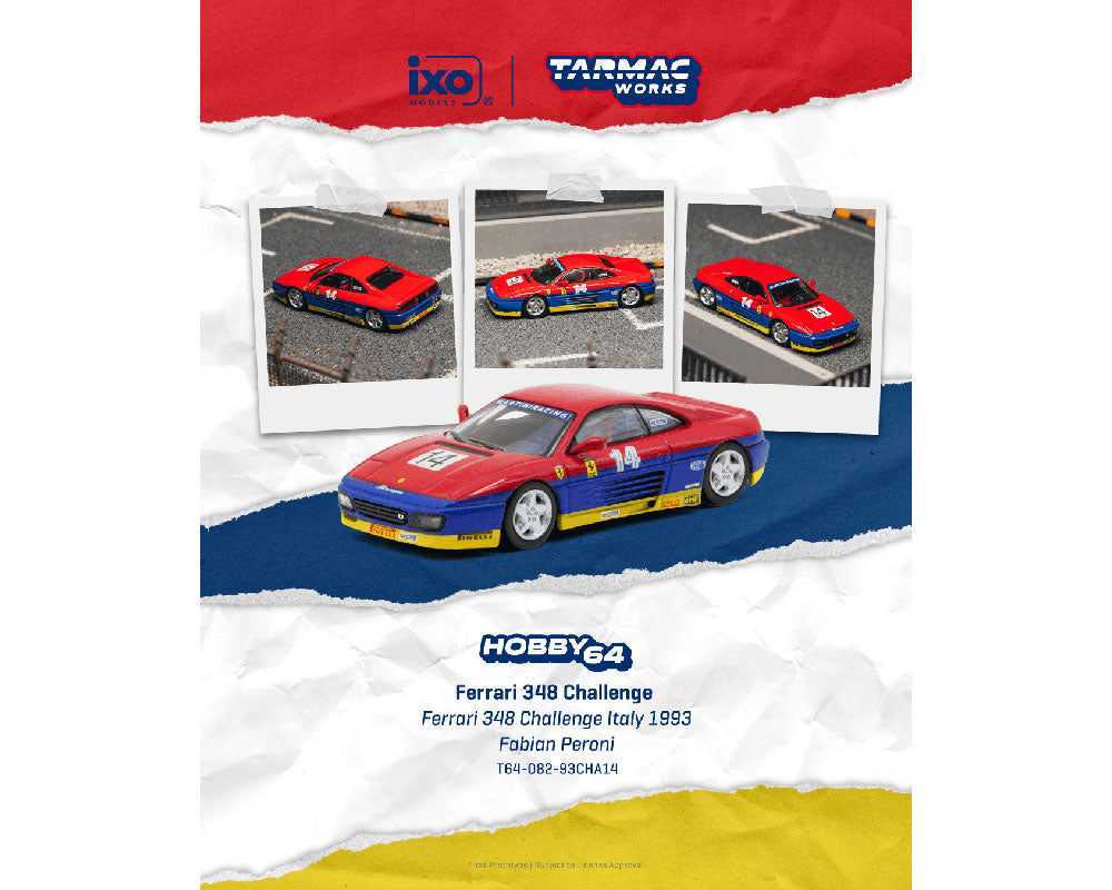 [PRE-ORDER] Tarmac Works Ferrari 348 Challenge - Ferrari 348 Challenge Italy 1993 Fabian Peroni