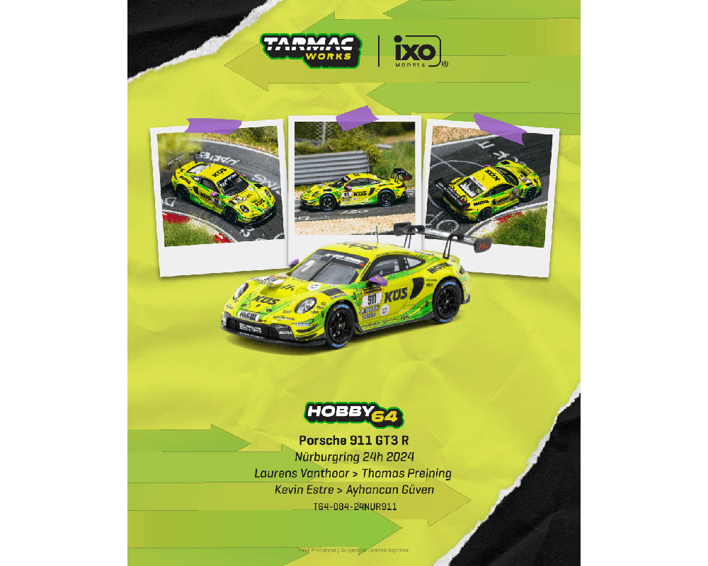 [PRE-ORDER] Tarmac Works Porsche 911 GT3 R Nürburgring 24h 2024 Laurens Vanthoor / Thomas Preining / Kevin Estre / Ayhancan Güven