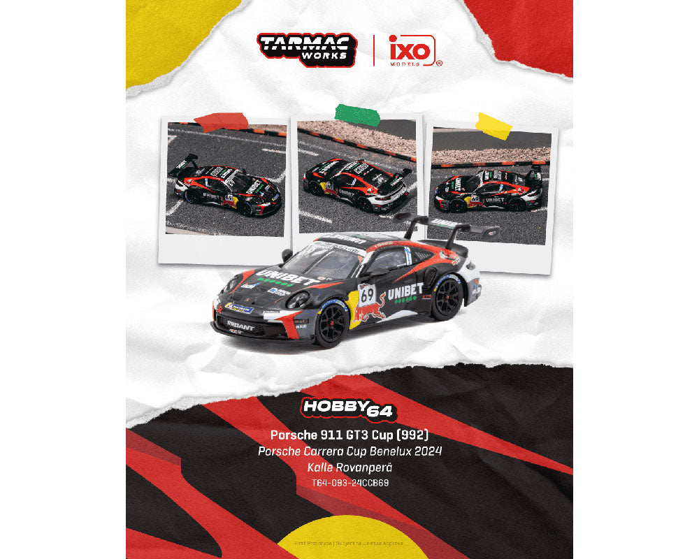 [PRE-ORDER] Tarmac Works Porsche 911 GT3 Cup (992) - Porsche Carrera Cup Benelux 2024 Kalle Rovanperä