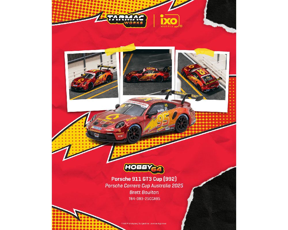 [PRE-ORDER]  Tarmac Works Porsche 911 GT3 Cup (992) - Porsche Carrera Cup Australia 2025 Brett Boulton