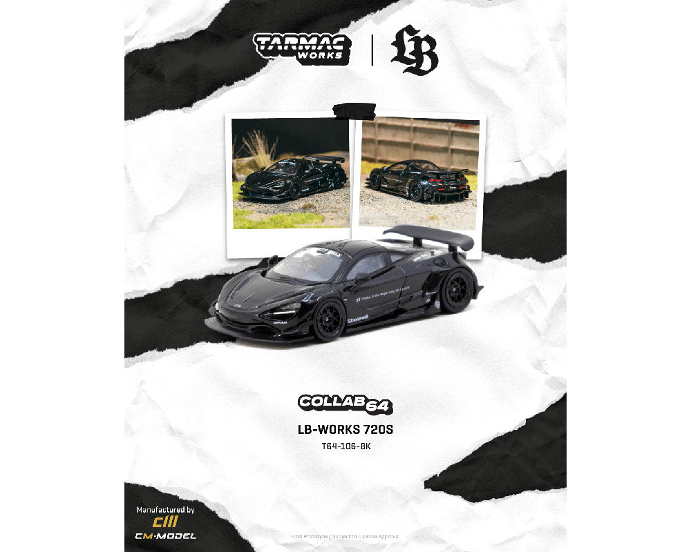 [PRE-ORDER] Tarmac Works LB-WORKS 720s - Extra Wheel Set Included - Black
