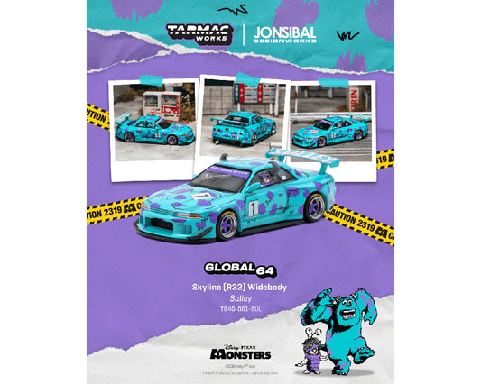 [PRE-ORDER] Tarmac Works Nissan Skyline GT-R R32 Widebody - Jonsibal Disney Sulley